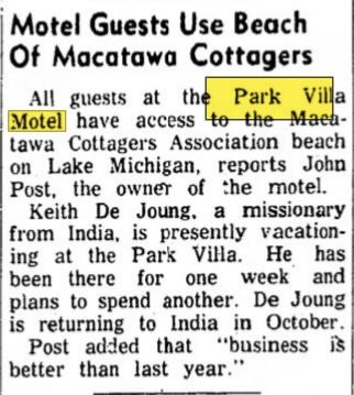 Park Villa Motel - July 1963 Article (newer photo)